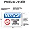 Signmission Tobacco Free Campus OSHA Notice Sign, Vinyl Decal, 14in W x 10in L, 2PK OS-2PACK-NS-D-1014-L-16731 - alternate 4